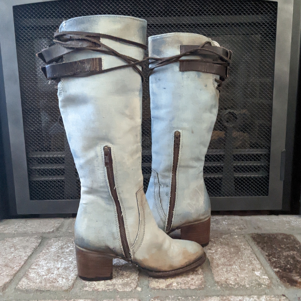 RARE FreeBird Cryus Boots in Denim Size 6 - Picture 11 of 16